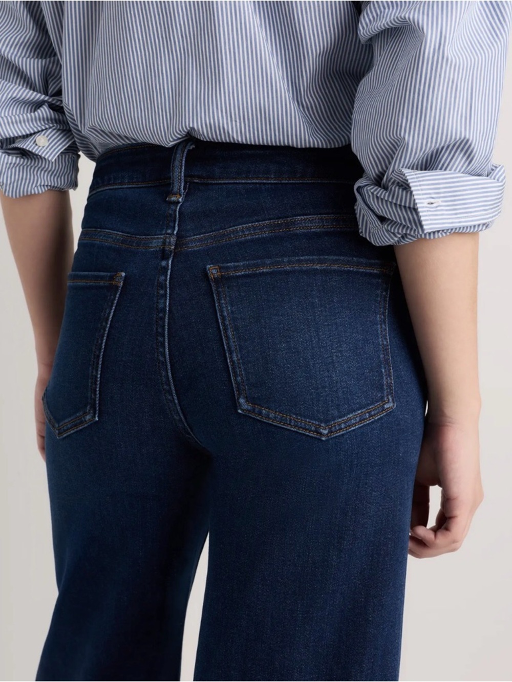 Quince Bella Stretch Palazzo Jeans in Midnight Blue: 28 - Picture 4 of 7